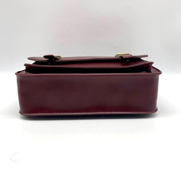 Ecosusi Burgundy Vegan Leather Top Handle Briefcase Satchel - Picture 5 of 10